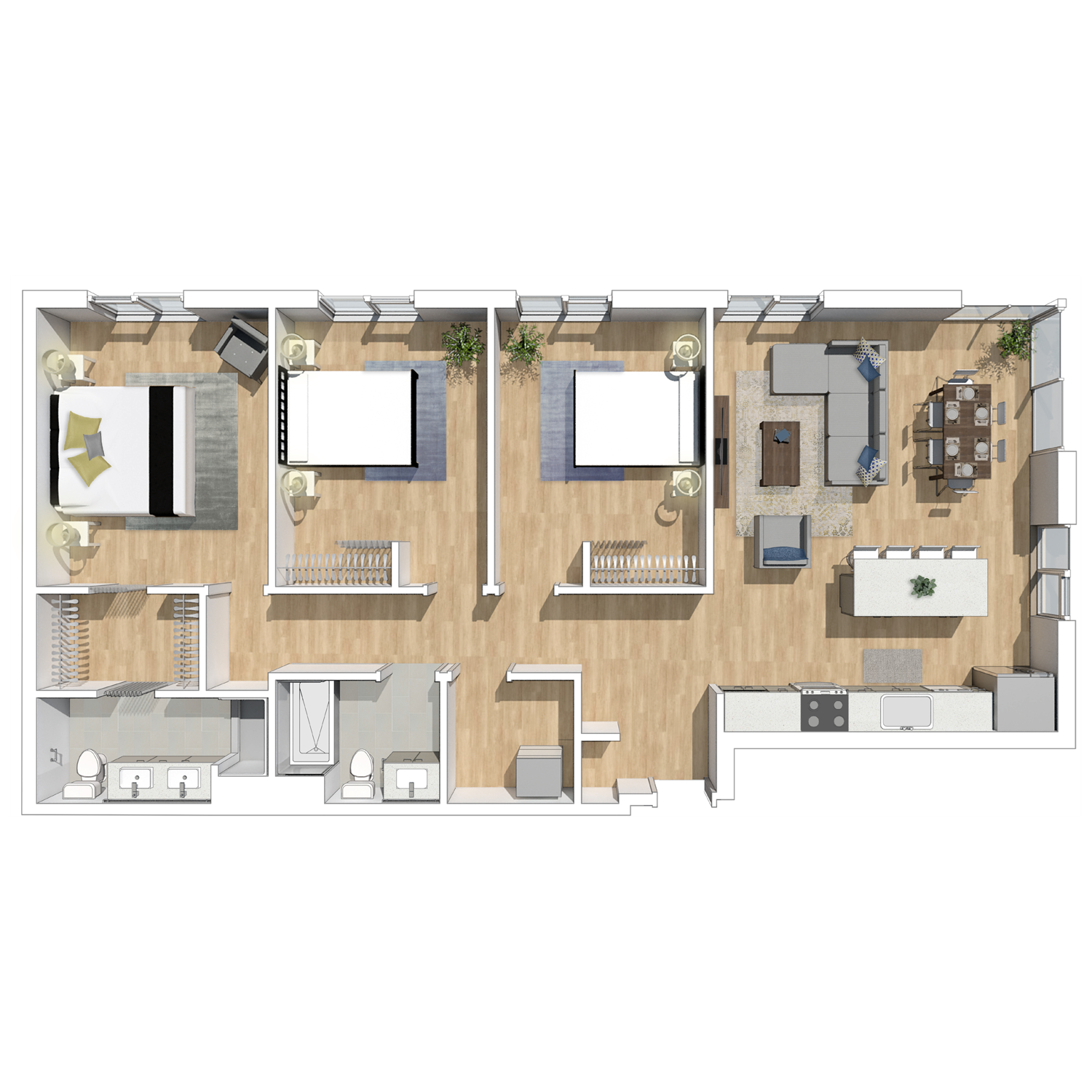 Crystal Flats 3 Bedroom Floor Plan